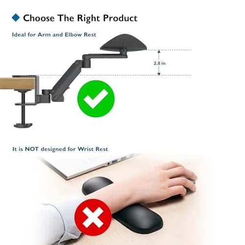 BONTEC Adjustable Arm Rest for Desk, 360° Rotating & Extendable, Aluminum | Ergonomic Support for Long Hours thumbnail 2