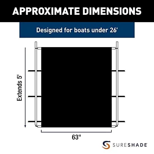 SureShade PTX Power Shade - 63" Wide (Black) | Marine Canvas & Stainless Steel thumbnail 2