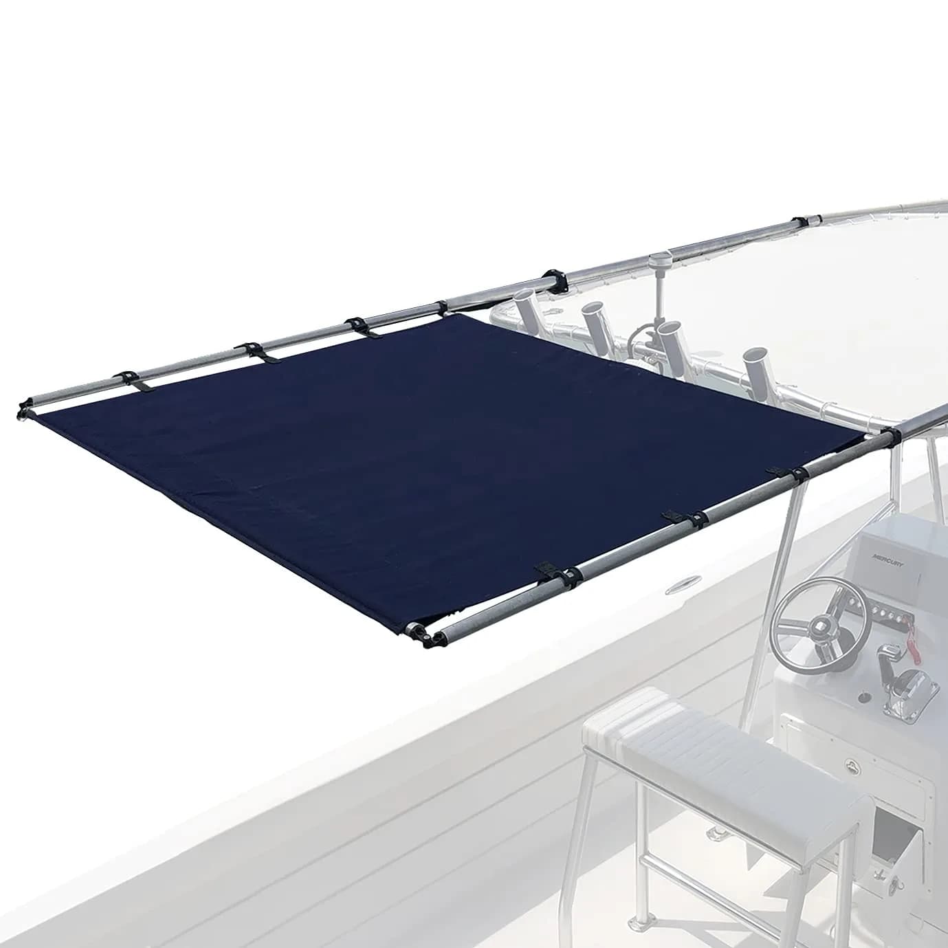 SureShade PTX Power Shade - 63" Wide (Gray) | Automatic Marine Sun Shade for Boats — Navy