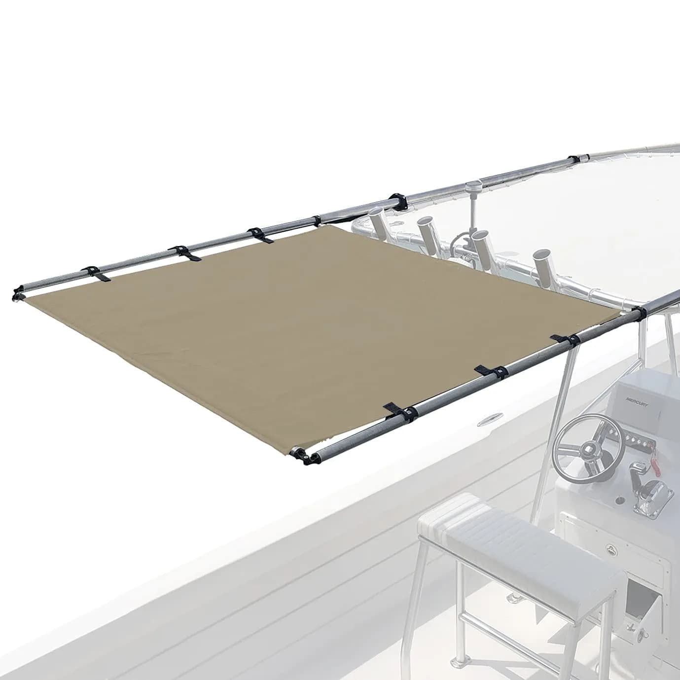 SureShade PTX Power Shade - 63" Wide (Gray) | Automatic Marine Sun Shade for Boats — Tan / 69" Wide