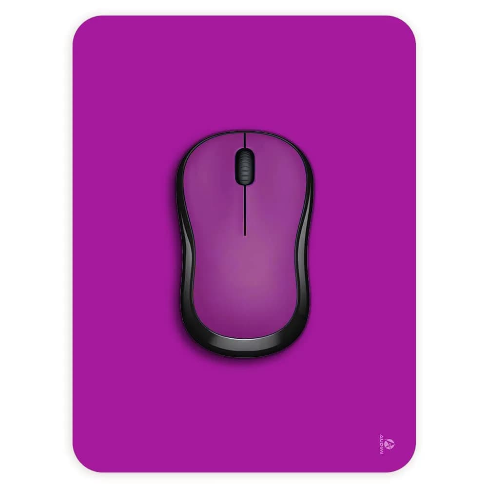 Audimi Small Mouse Pad 6 x 8 Inch, Mini Mouse Pad Thick for Laptop Wireless Mouse Home Office Travel, Portable & Washable (Black) | Smooth-Gliding Cloth Surface — Purple