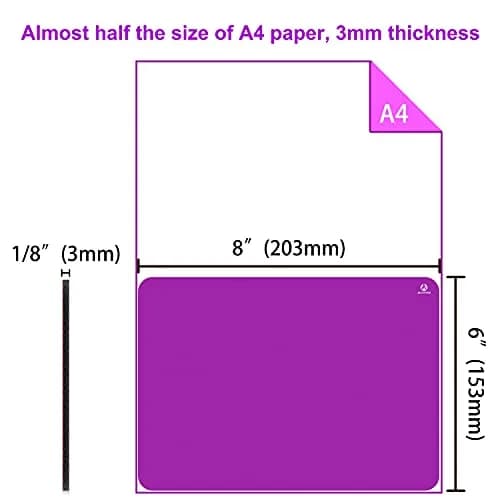 Audimi Small Mouse Pad 6 x 8 Inch Purple | Smooth Glide & Non-Slip Base thumbnail 2
