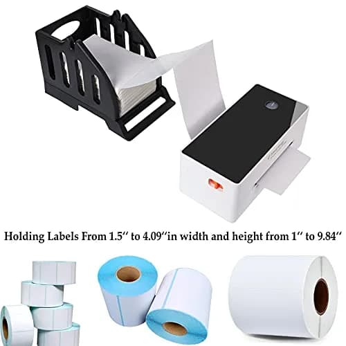 Ü Heartray Label Holder for Rolls & Fan-Fold Labels | Compatible with Thermal Printers, Plastic Material, Black thumbnail 4