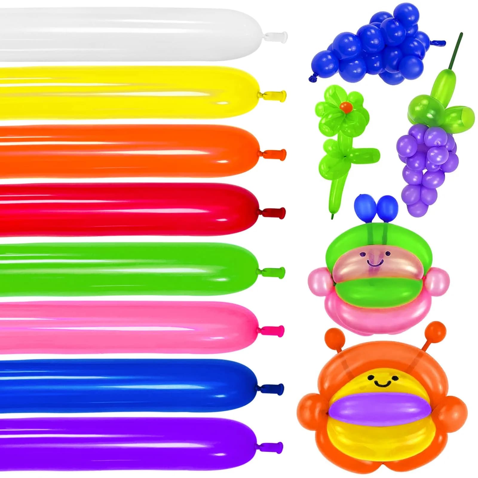 KUULBELA Red 260q Latex Twisting Balloons 100 Count | Thickened Latex for Animal Models & Party Decor — Multi
