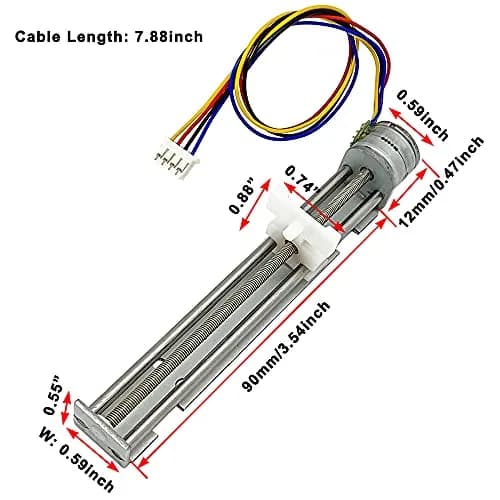 QINIZX 2 Phase 4 Wire Stepper Motor Linear Rail 90mm Stroke 18 Degree Step Angle | XY Axis Actuator for DIY Projects thumbnail 4