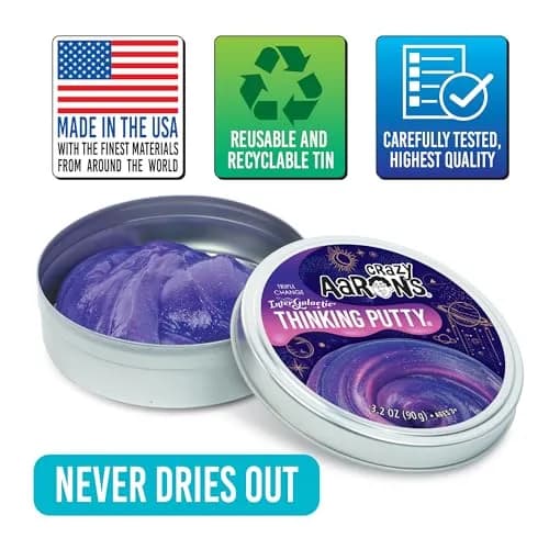 Crazy Aaron's Thinking Putty - Intergalactic - Triple Color Changing 4" Tin | Creative Stress Relief Toy thumbnail 6