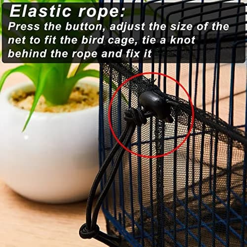 Shappy Black Bird Cage Net Cover Seed Catcher 152 x 100 cm | Breathable Mesh for Cleanliness thumbnail 3