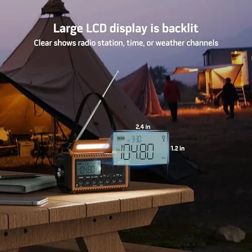 Mesqool NOAA Weather Alert Radio 5000mAh Solar Hand Crank Emergency Radio with AM/FM/SW, 172x94x63mm thumbnail 7