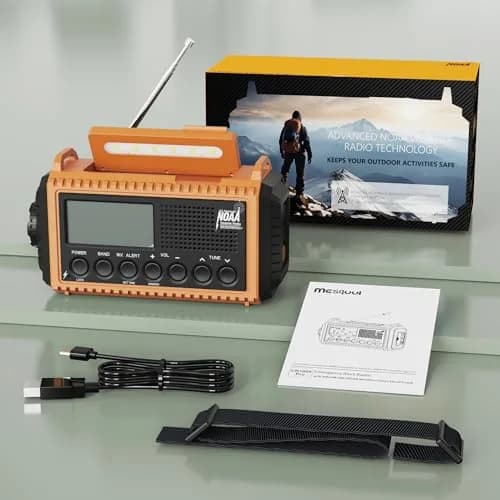 Mesqool NOAA Weather Alert Radio 5000mAh Solar Hand Crank Emergency Radio with AM/FM/SW, 172x94x63mm thumbnail 8
