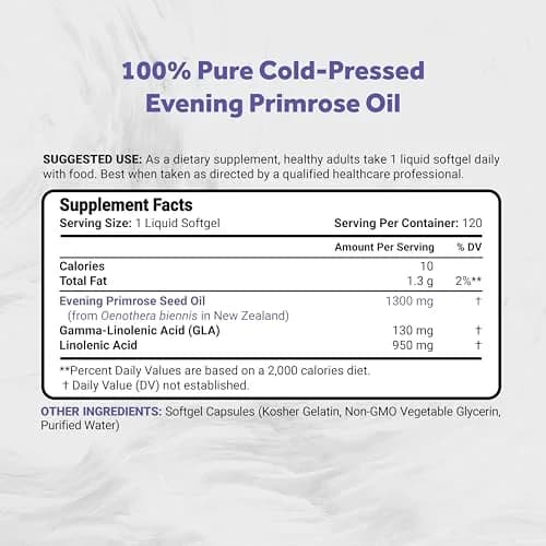 Naturalis Evening Primrose Oil 1300mg | Supports Healthy Skin & Immunity thumbnail 2