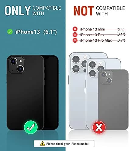 OCASE Wallet Case for iPhone 13, Card Holder, Red | Shockproof Leather Cover with RFID Shield thumbnail 2