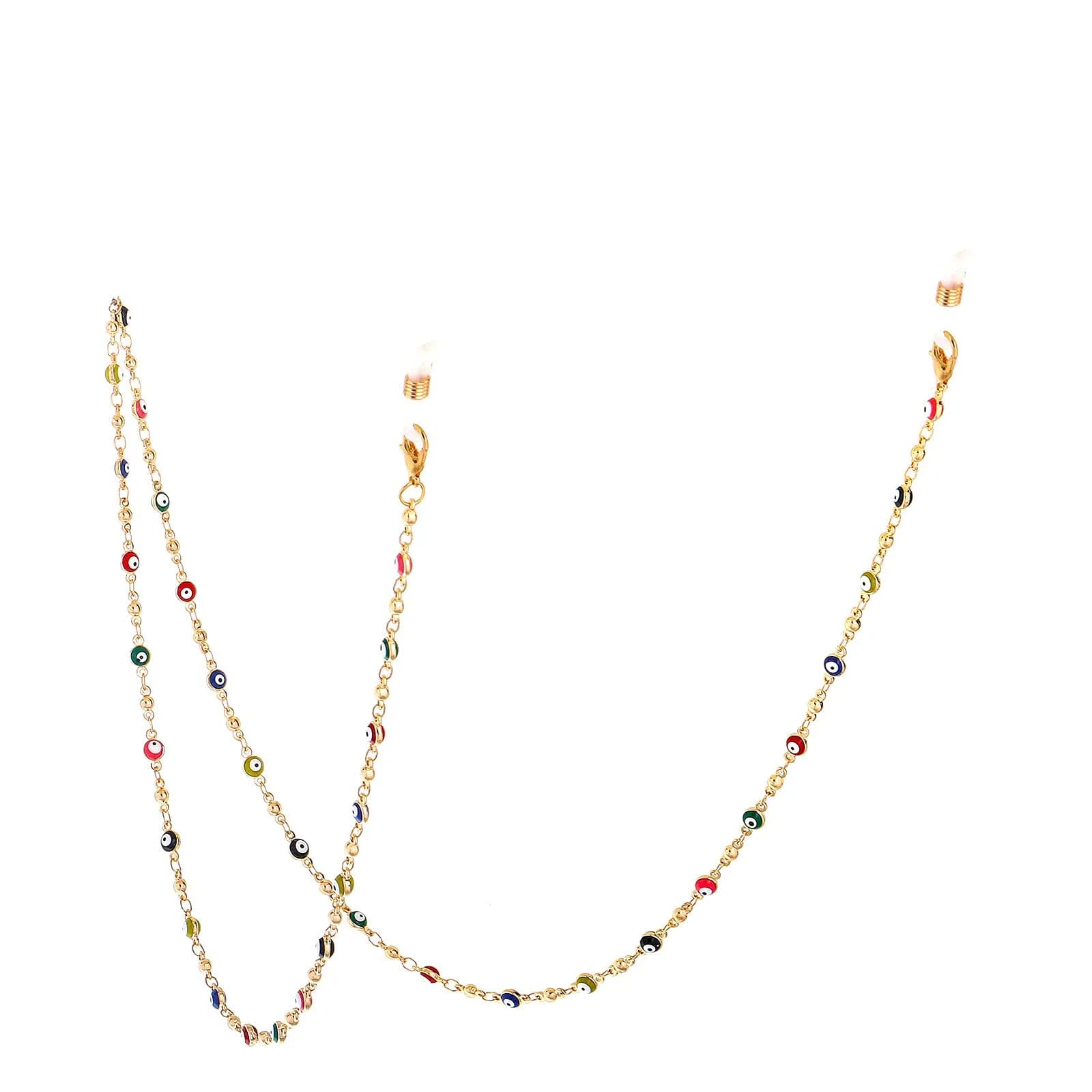 COLORFUL BLING Evil Eye Bead Face Mask Lanyard 69cm (27.6 inches) | Detachable Necklace for Eyeglass Holder