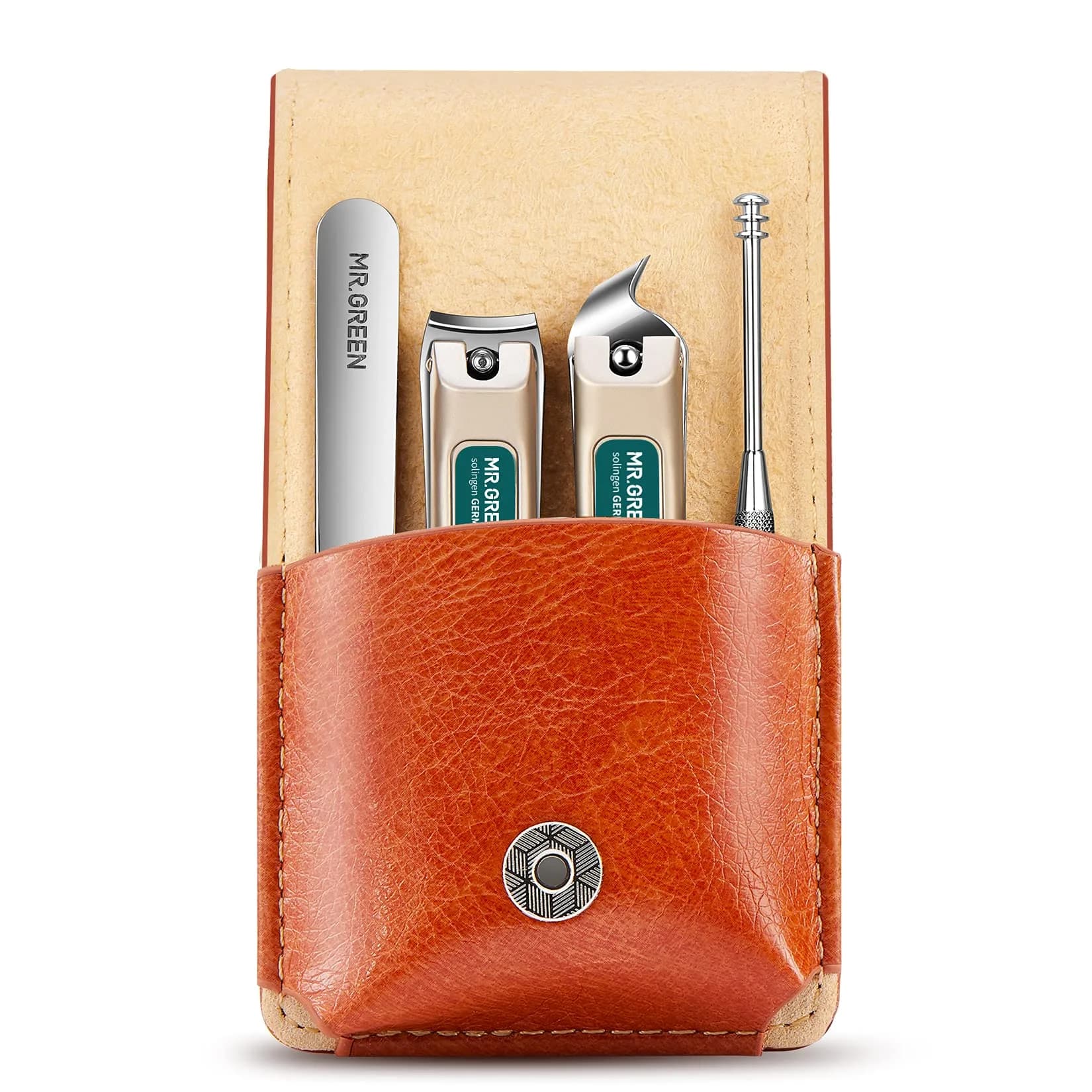 MR.GREEN Portable Manicure Sets Pedicure Kits with PU Leather Case, 5-Piece Stainless Steel Grooming Tool Set (Mr-6104) — Mr-6103