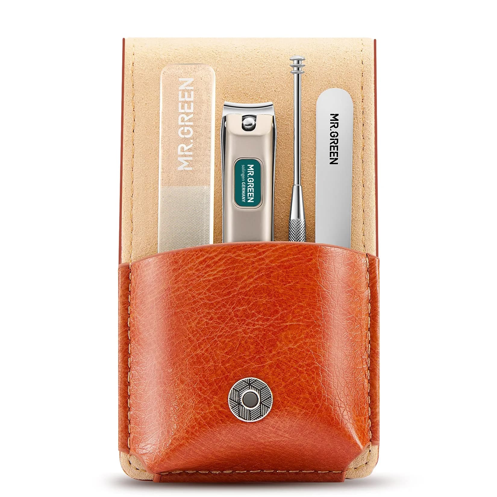 MR.GREEN Portable Manicure Sets Pedicure Kits with PU Leather Case, 5-Piece Stainless Steel Grooming Tool Set (Mr-6104) — Mr-6102