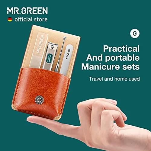 MR. GREEN Portable Manicure Sets Pedicure Kits Stainless Steel Grooming Case (Mr-6102) | 5-Piece Set thumbnail 2