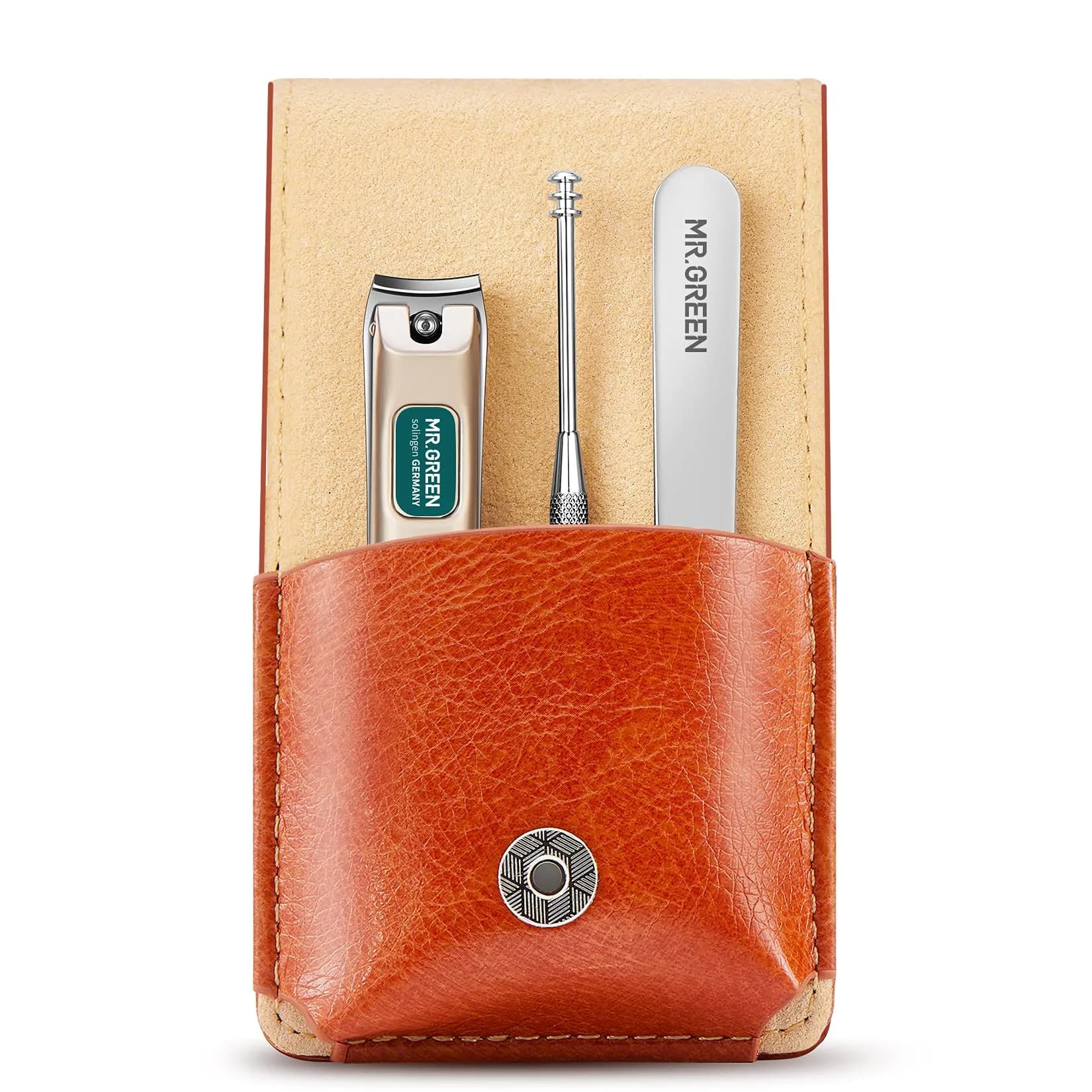 MR.GREEN Portable Manicure Sets Pedicure Kits with PU Leather Case, 5-Piece Stainless Steel Grooming Tool Set (Mr-6104) — Mr-6101