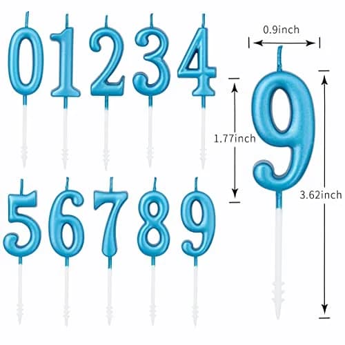 PHD CAKE Blue Numeral Birthday Candles 10.99 cm (4.33 inches) | Glitter Cake Topper for Parties thumbnail 6