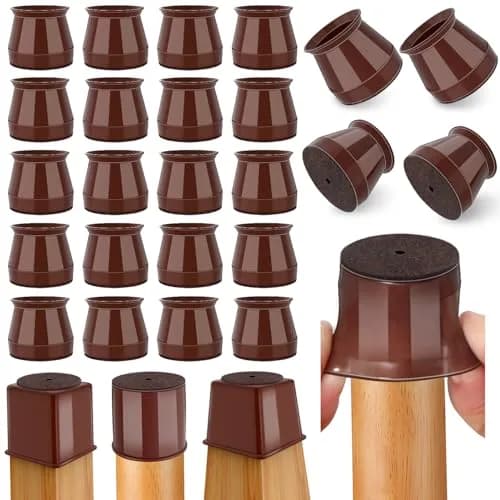 Ansible 24 Pcs Round Silicone Felt Chair Leg Floor Protectors L (33-50mm) | Protect Hardwood & Tile Floors thumbnail 1