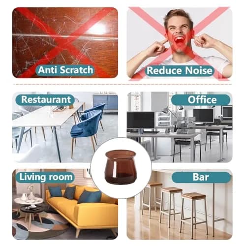 Ansible 24 Pcs Round Silicone Felt Chair Leg Floor Protectors L (33-50mm) | Protect Hardwood & Tile Floors thumbnail 6