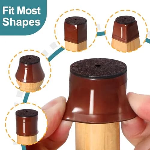 Ansible 24 Pcs Round Silicone Felt Chair Leg Floor Protectors L (33-50mm) | Protect Hardwood & Tile Floors thumbnail 3