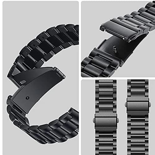 SPGUARD Metal Band Compatible with Samsung Galaxy Watch 7 6 5 4 Classic 40mm/44mm/45mm/42mm/46mm/43mm/47mm Black | Business Stainless Steel Casual Strap thumbnail 3