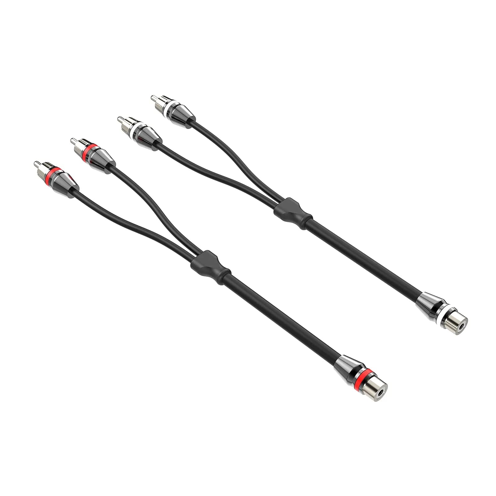 ROCKRIX 1 Female to 2 Male RCA Audio Y Adapter Splitter Cable 0.3m (1ft) | Noise Rejection for Clearer Sound — NP1F2M