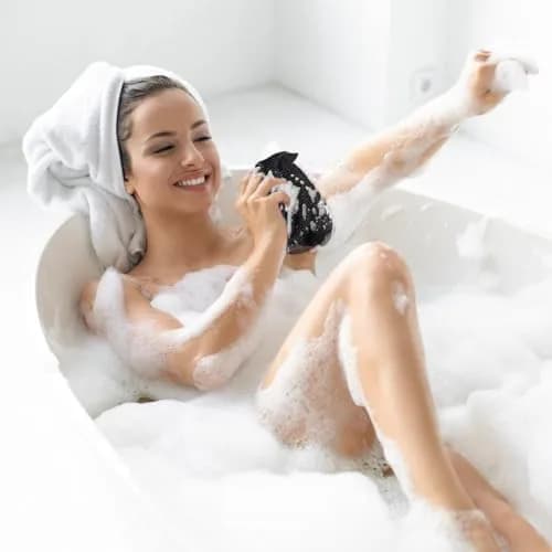 JASSINS African Net Sponge Black | 170cm (66in) Stretched Length | Exfoliating Body Shower Scrubber thumbnail 5