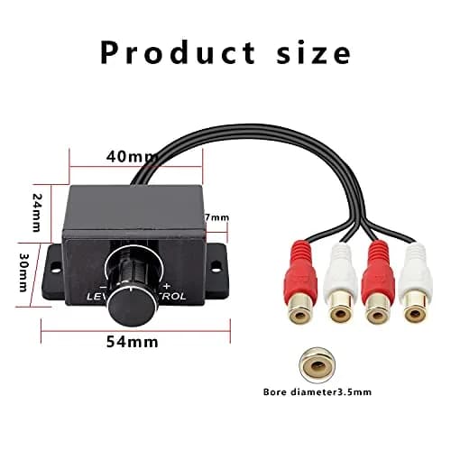XMSJSIY Universal RCA Level Controller for Car Audio Amplifier with Dash Mount Control | 22cm (8.66in) Length thumbnail 6