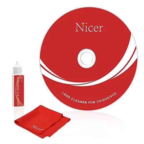 Nicer CD/VCD/DVD Player Cleaner Kit with Double Brush System, 10ml (0.34 Fl Oz) | Restores Playback Quality thumbnail 1