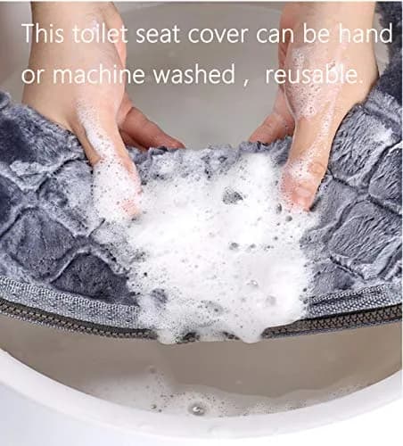 WDSHCR Toilet Seat Cover for Bathroom | Soft Thicker Warmer Washable Cushion with Zipper (Brown) thumbnail 4