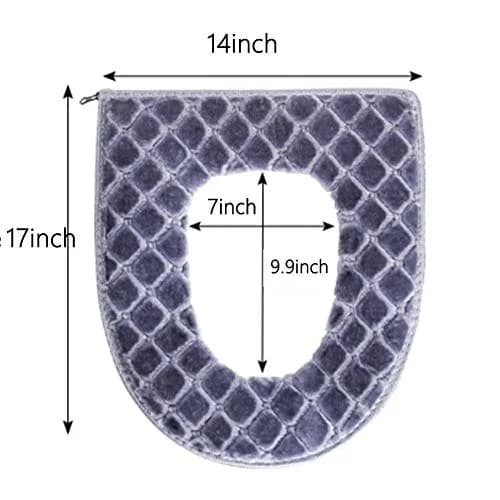 WDSHCR Toilet Seat Cover for Bathroom | Soft Thicker Warmer Washable Cushion with Zipper (Brown) thumbnail 6