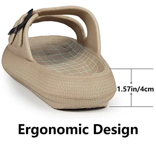 Weweya Non Slip Shower Shoe for Men Khaki Size 12-13 | Waterproof, Quick Drying, Comfortable thumbnail 4