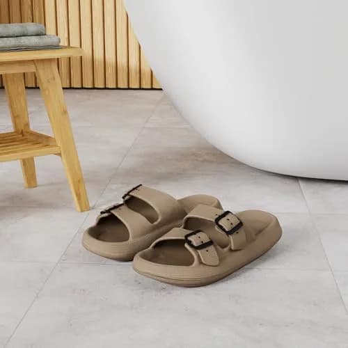 Weweya Non Slip Shower Shoe for Men Khaki Size 12-13 | Waterproof, Quick Drying, Comfortable thumbnail 2