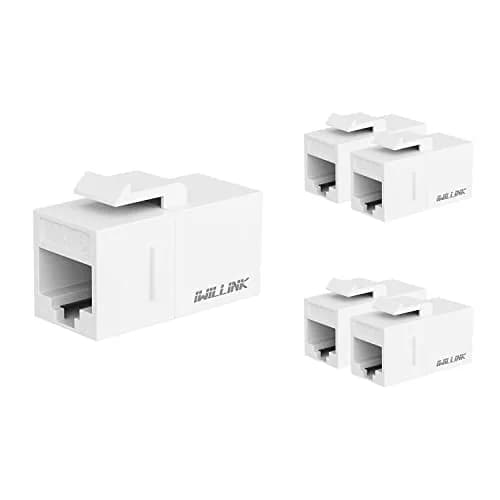 iwillink Cat6 Keystone Coupler 5-Pack, White | Connects Two Ethernet Cables for Stable Gigabit Speeds thumbnail 1