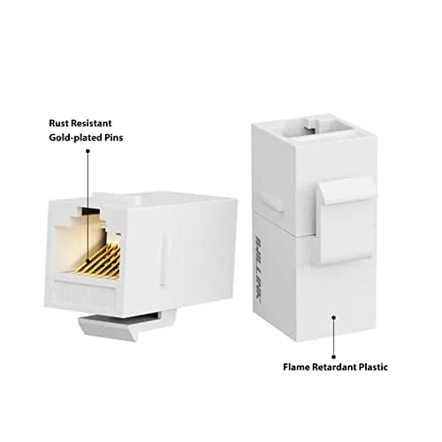 iwillink Cat6 Keystone Coupler 5-Pack, White | Connects Two Ethernet Cables for Stable Gigabit Speeds thumbnail 8
