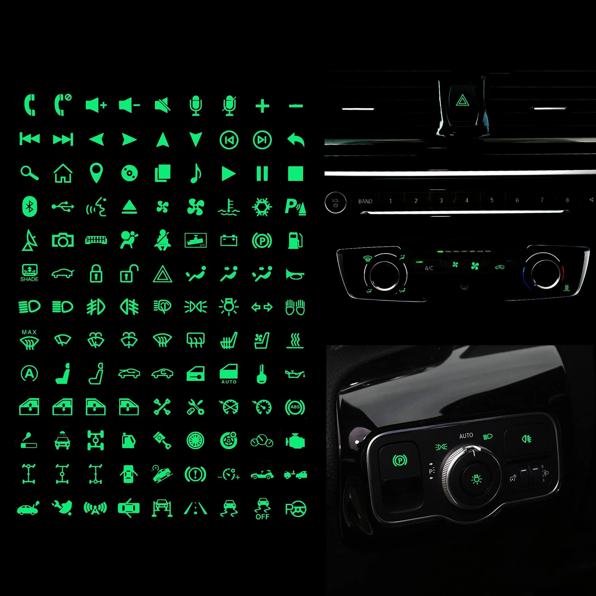 TOMALL 117pcs Car Luminous Switch Stickers | Night Safety Glow Decals for Car & Boat - main product image