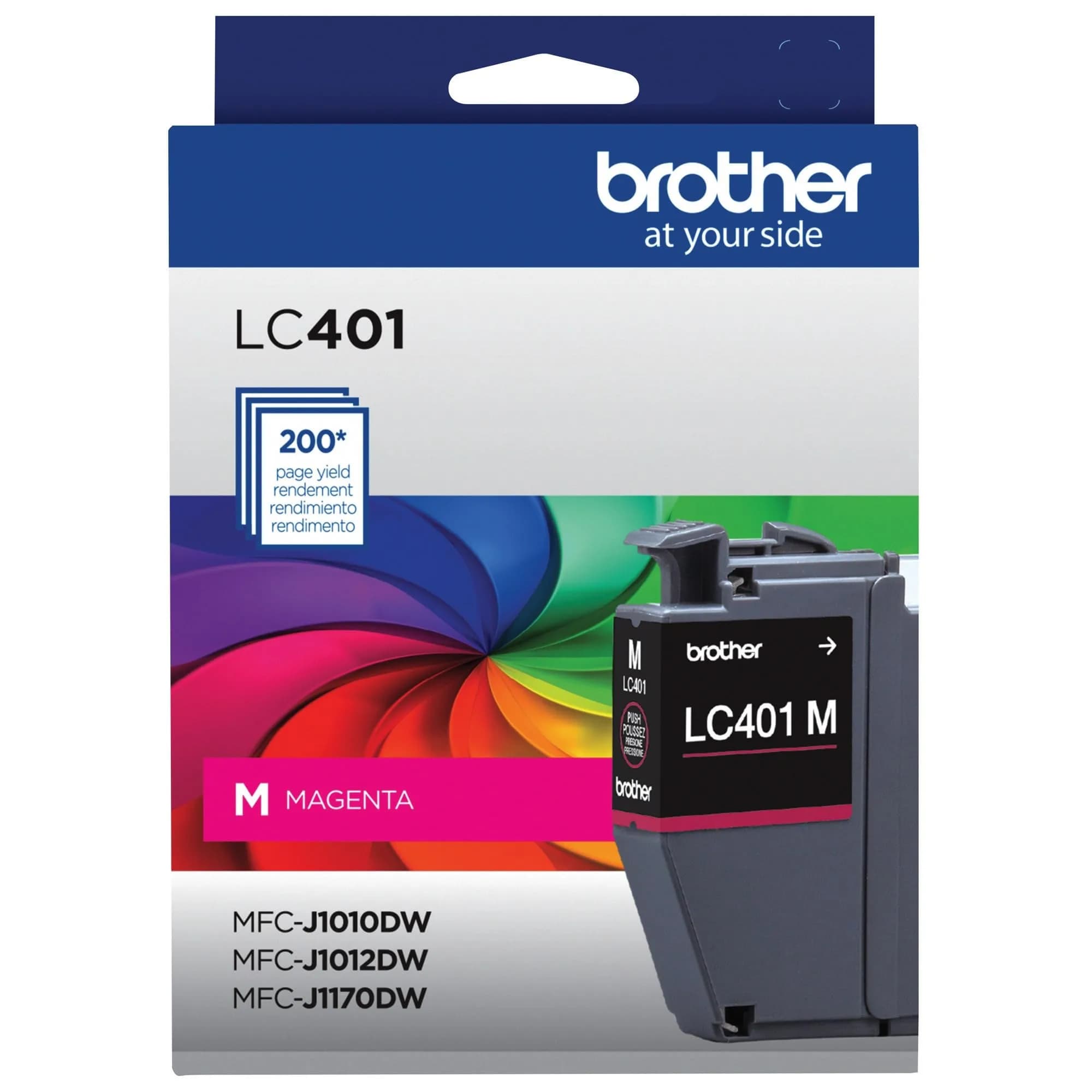 Brother Genuine LC401XL High Yield 3-Pack Color Ink Cartridges | 500 Pages Per Cartridge — Magenta / Standard Yield