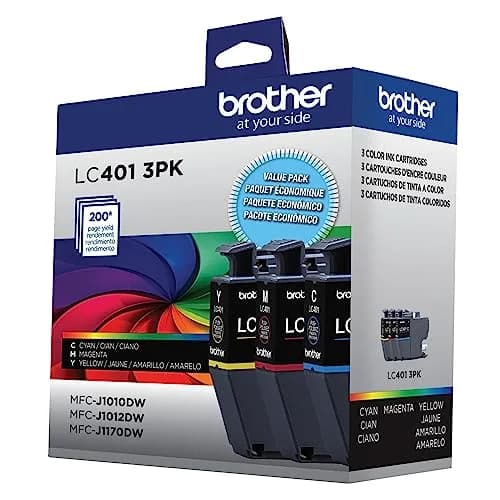 Brother Genuine LC401 Standard Yield 3-Pack Ink Cartridges Cyan Magenta Yellow | Up to 200 Pages Per Cartridge thumbnail 5