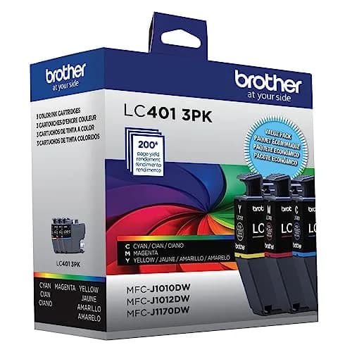 Brother Genuine LC401 Standard Yield 3-Pack Ink Cartridges Cyan Magenta Yellow | Up to 200 Pages Per Cartridge thumbnail 6