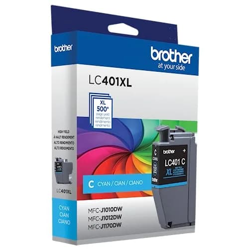 Brother Genuine High Yield Cyan Ink Cartridge LC401XLC | 500 Pages thumbnail 3