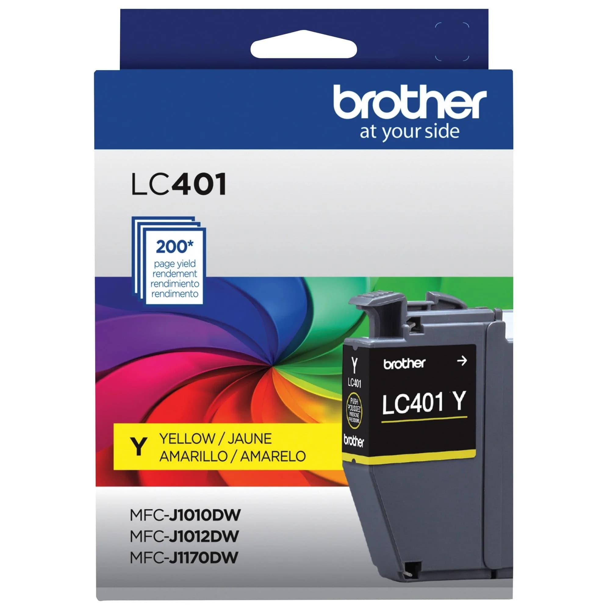 Brother Genuine LC401XL High Yield 3-Pack Color Ink Cartridges | 500 Pages Per Cartridge — Yellow / Standard Yield / Standard Yield