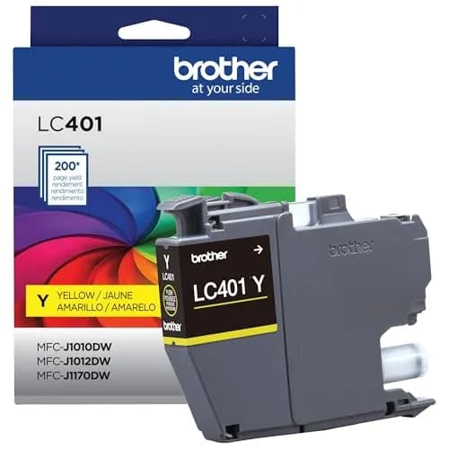 Brother Genuine LC401Y Standard Yield Yellow Ink Cartridge | 200 Pages Yield thumbnail 2