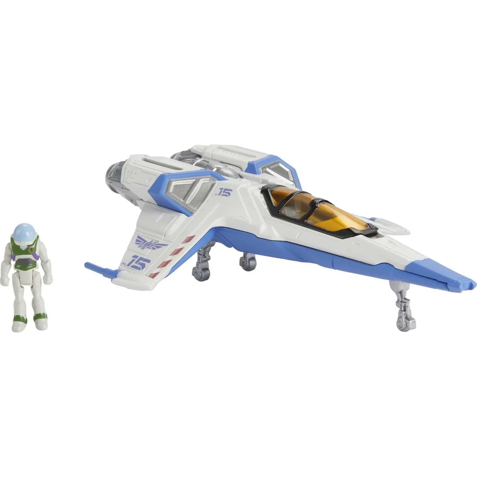 Mattel Disney Pixar Lightyear Hyperspeed Series Buzz Lightyear & XL-15 Spaceship Toy Set | Ages 4+ | 15.24cm (6in) Vehicle - main product image