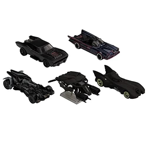 Hot Wheels Batman Batmobile Toy Car Bundle, Set of 5 Fan-Favorite Castings in 1:64 Scale with Special Packaging thumbnail 7