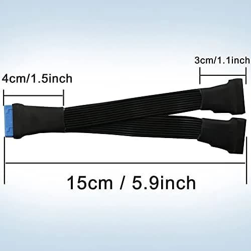 GINTOOYUN USB 3.0 19/20 Pin Header Extension Cable 15cm (5.9 inch) | 5Gbps Data Transfer for Motherboards thumbnail 6