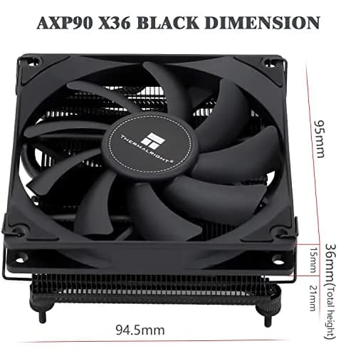 Thermalright AXP90 X36 Black Low Profile CPU Cooler 36mm Height | Compatible with Intel LGA1700/1200/115X & AMD AM4/AM5 thumbnail 6
