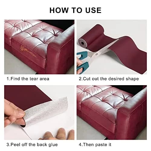 YAFLC Self Adhesive Leather Repair Patch 10cmx60cm | Fuchsia, Waterproof & Durable thumbnail 3