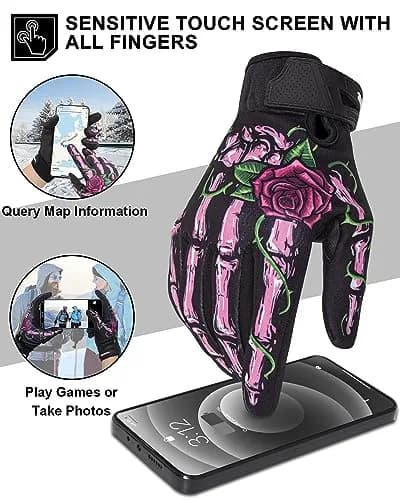 RIGWARL Winter Gloves for Cold Weather, Rose Skeleton, Large (24.5 cm x 14.5 cm x 4.2 cm) | Touchscreen & Waterproof thumbnail 3