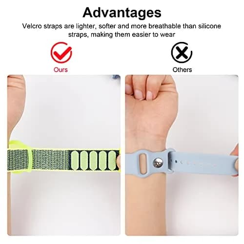 Qonuiy Yellow AirTag Wristband | Adjustable Nylon Watch Band for Kids & Elders thumbnail 7