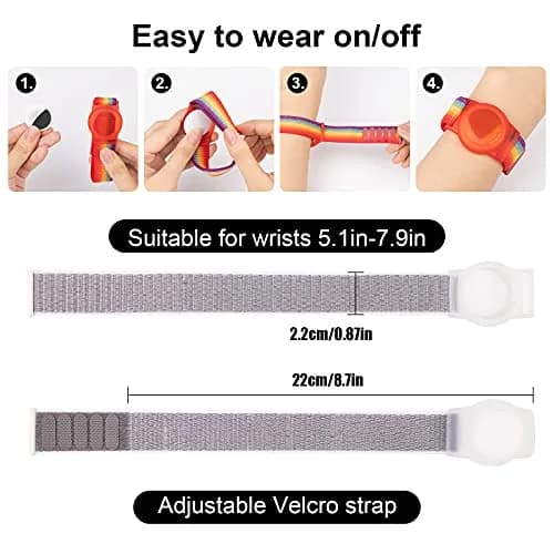 Qonuiy Kids Wristband Compatible with Apple AirTag 18cm | Adjustable Nylon GPS Tracker Band for Toddler & Elder thumbnail 2